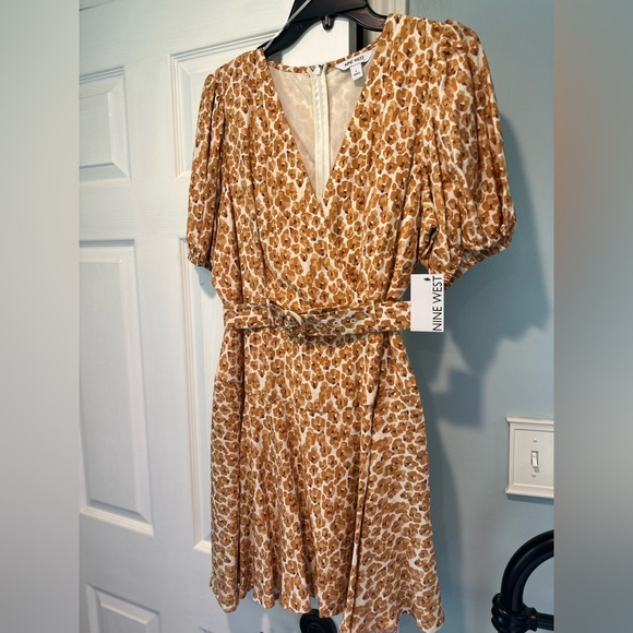 Nine West faux wrap belted dress NWT - Picture 6 of 9